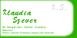 klaudia szever business card